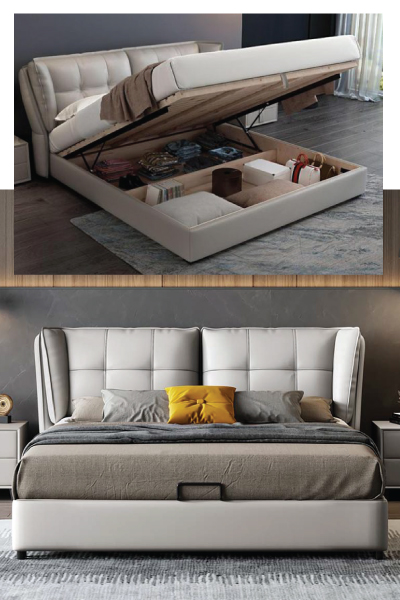 Lepoz Genuine Leather Bed with/without Storage Compartment, $909